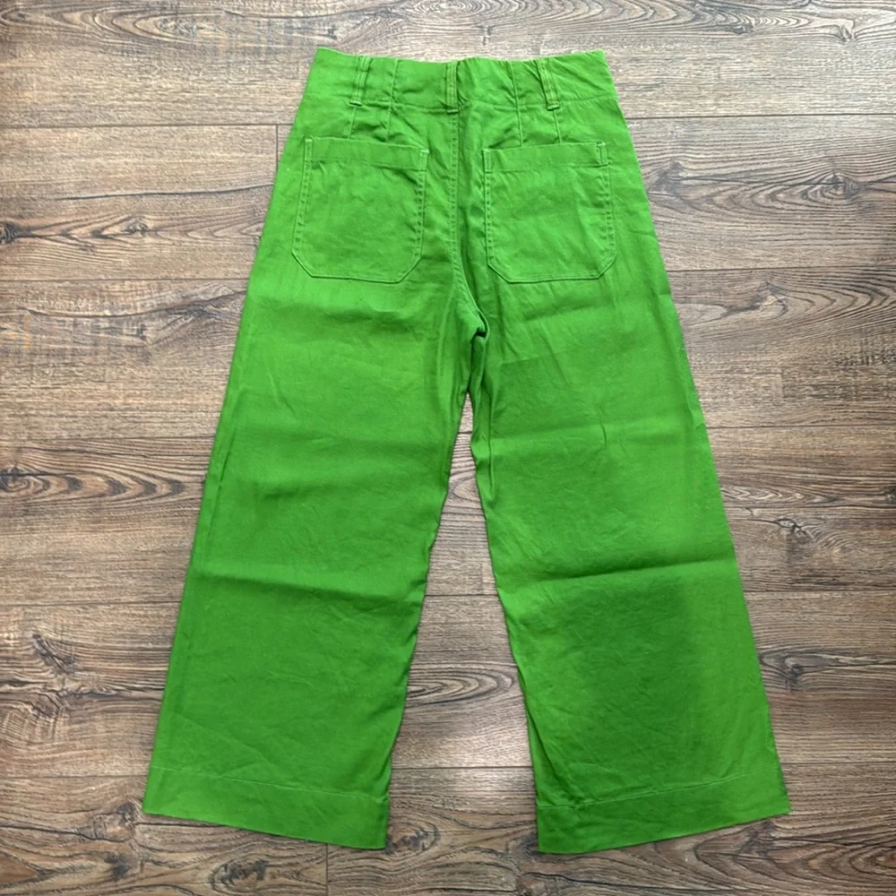 Anthropologie Maeve Colette Green Cropped Pants - Picture 2 of 3